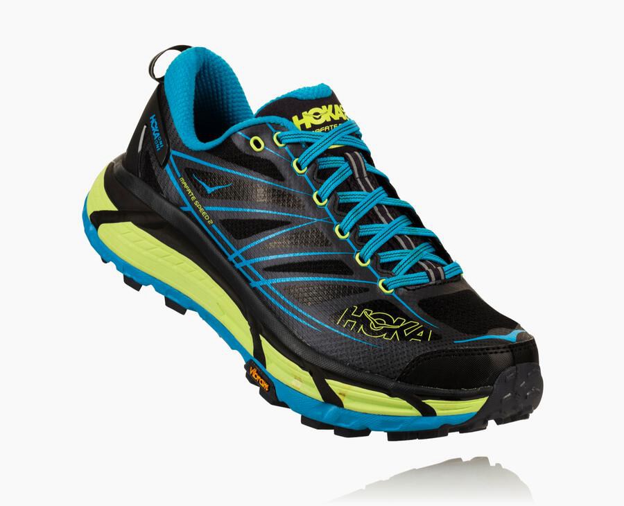 Hoka One One Trailove Tenisky Panske Čierne/Modre - Mafate Speed 2 - 82739-ZLQW